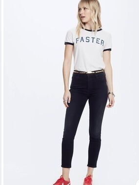 Mother Denim The Stunner Crop in Blackbird Size 27
